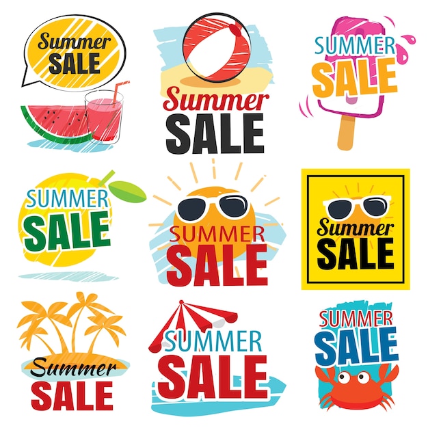 Vector zomer verkoop banner set