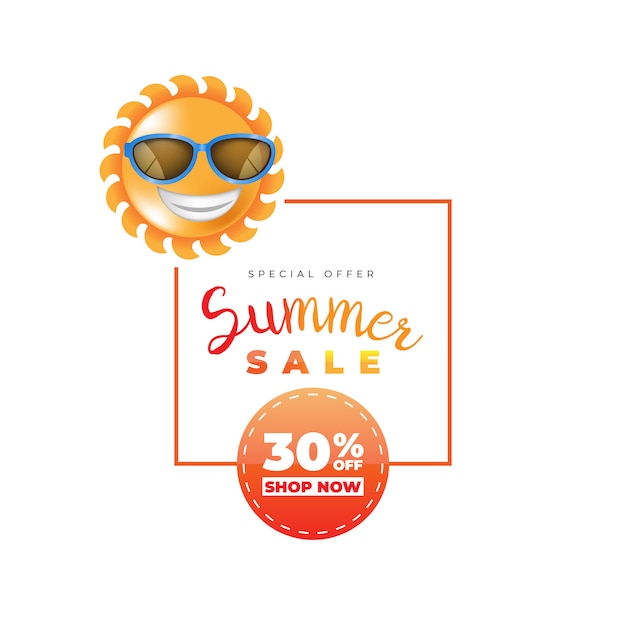 Zomer verkoop label promotionele reclame