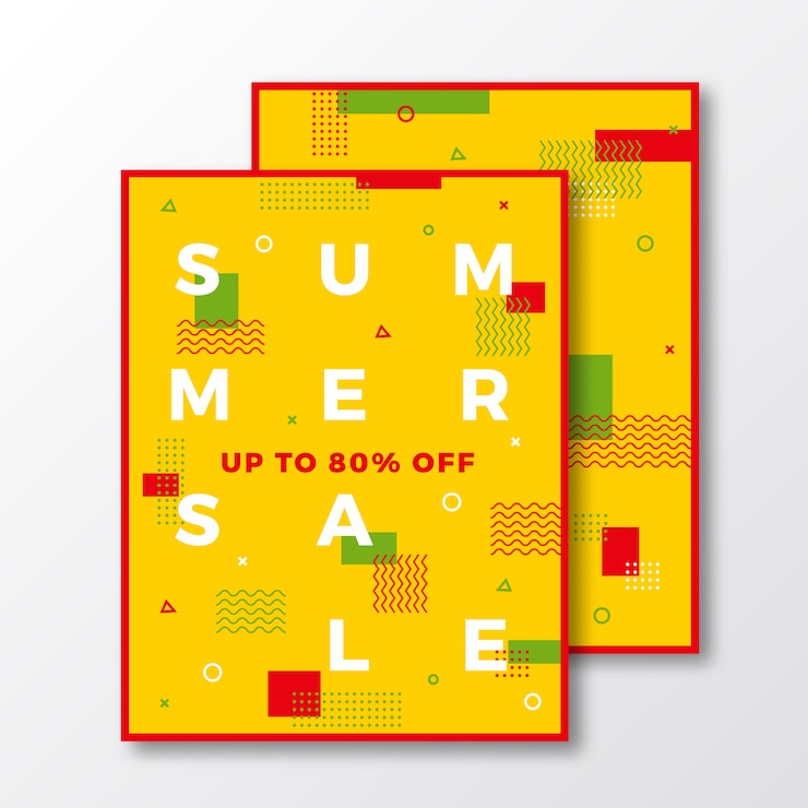 Vector zomer verkoop poster, kaart of flyer-sjabloon.