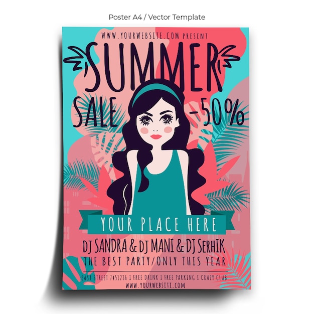 Zomer verkoop poster sjabloon