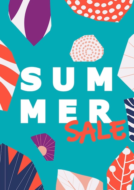 Zomer verkoop website banner Verkoop tag Verkoop promotiemateriaal vectorillustratie