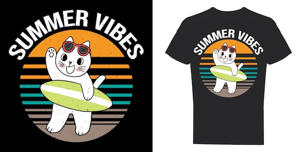 Zomer vibes typografie tshirt ontwerp vector