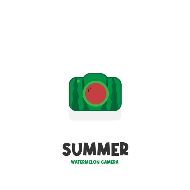 Zomer Watermeloen Camera Illustratie Logo