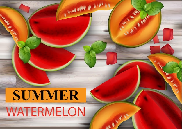 Zomer watermeloen en meloen