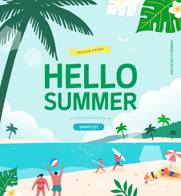 Zomer winkelen evenement illustratie banner