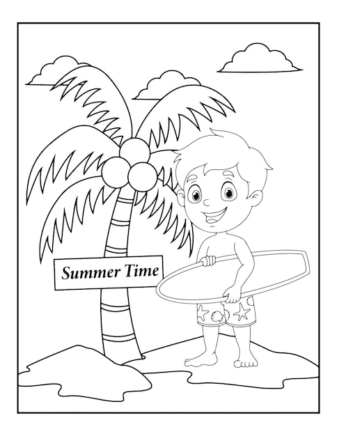 Zomeractiviteit Kleurplaten voor kinderen hallo zomer kleurboek voor kinderen