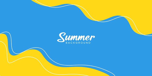 Zomerbanner achtergrond blauw en geel Vectorillustratie