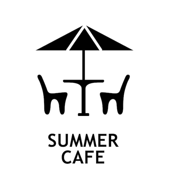 Zomercafé zwart pictogram