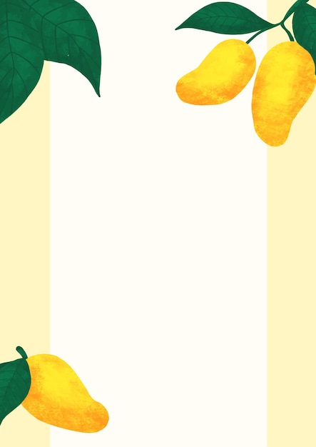 Zomerfruit paginaontwerp voorbladsjabloon met sappige mango