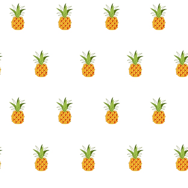 Zomerpatroon ananas Tropische vruchten Handgetekende illustratie Achtergrond herhalen voor behang