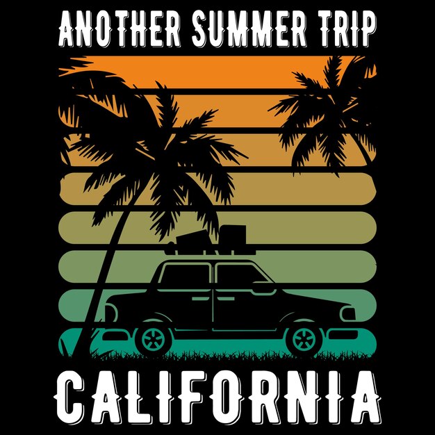 Vector zomerreis californië t-shirt ontwerp
