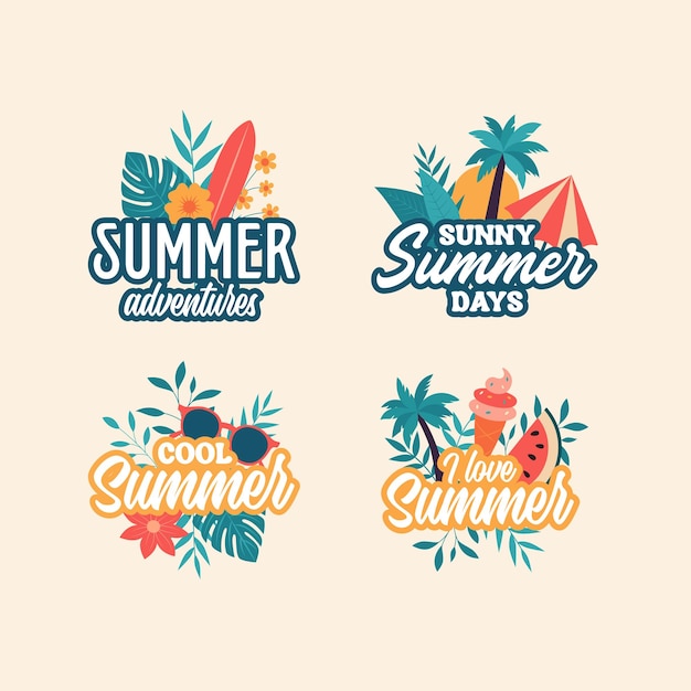 Zomerse set badges