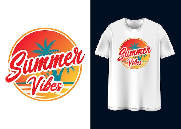 Vector zomerse vibes typografie t-shirt design