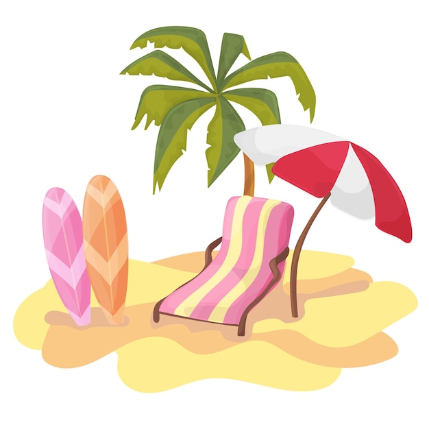 Zomertijd achtergrond banner ontwerpsjabloon en teken seizoen elementen strand