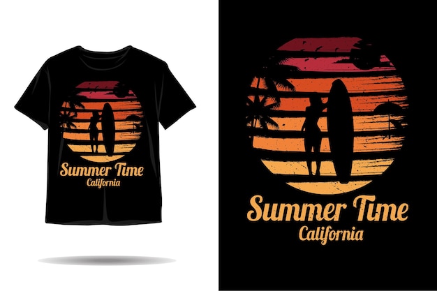 Zomertijd californië silhouet tshirt ontwerp