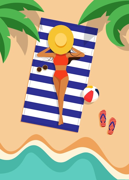 Vector zomertijd en prettige vakantie poster sjabloon achtergrond