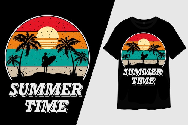 Zomertijd retro vintage t-shirtontwerp