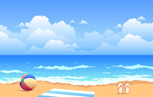 Vector zomertijd strand landschap illustratie