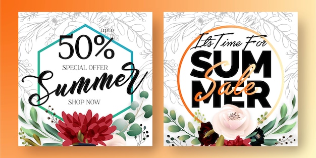 Zomeruitverkoop social media-banners