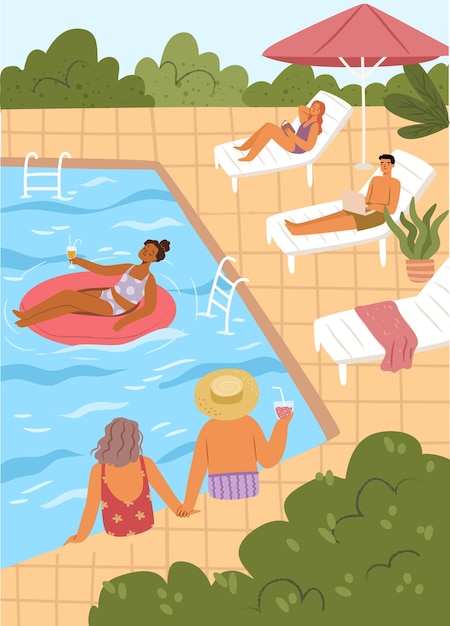 Zomervakantie bij het zwembad