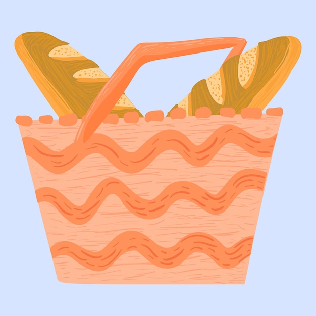 Zomervakantie picknick Reisaccessoires voor picknick Platte vectorillustratie