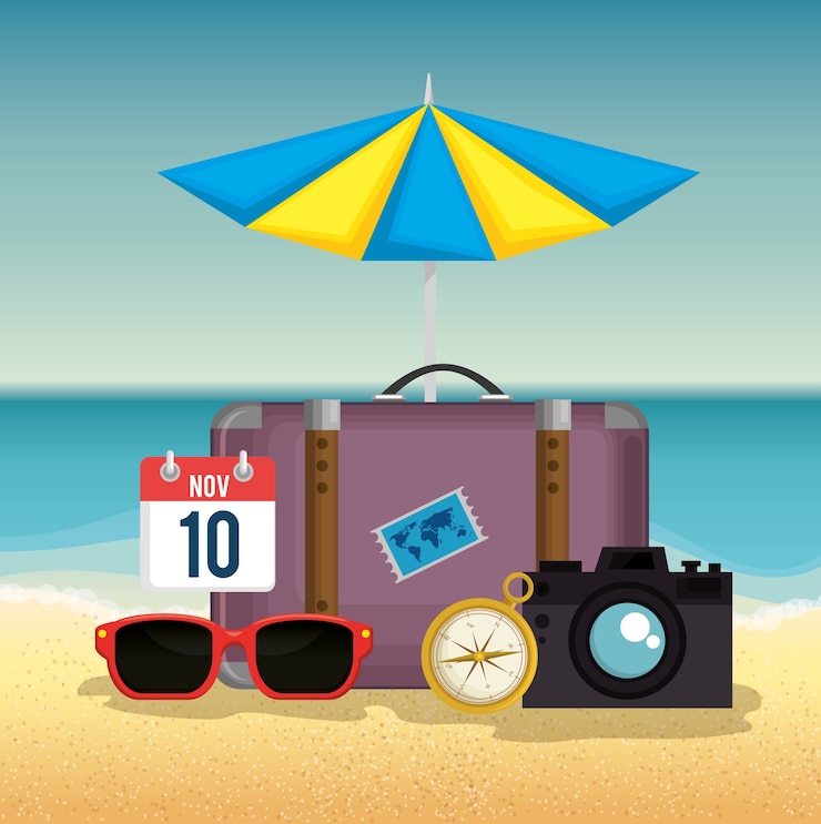 Vector zomervakantie stel pictogrammen