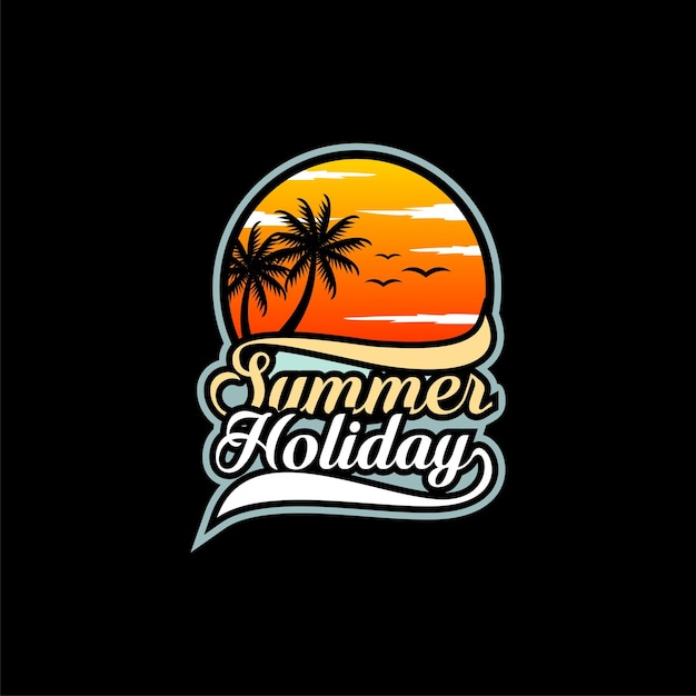 zomervakantie strand logo ontwerp