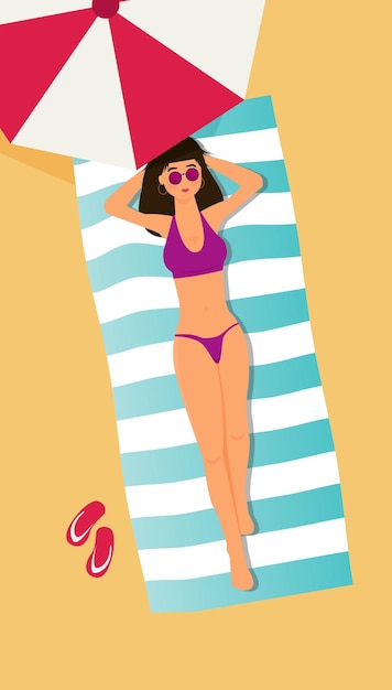 Vector zomervakantie vector illustratie plat ontwerp strand