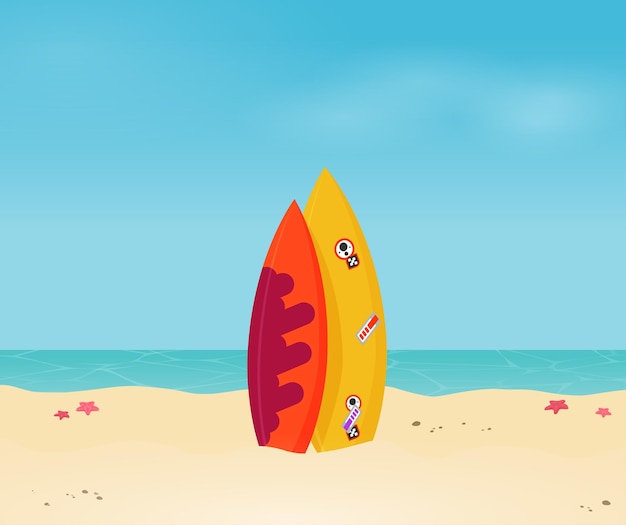 Zomervakantie vector illustrationflat design strand