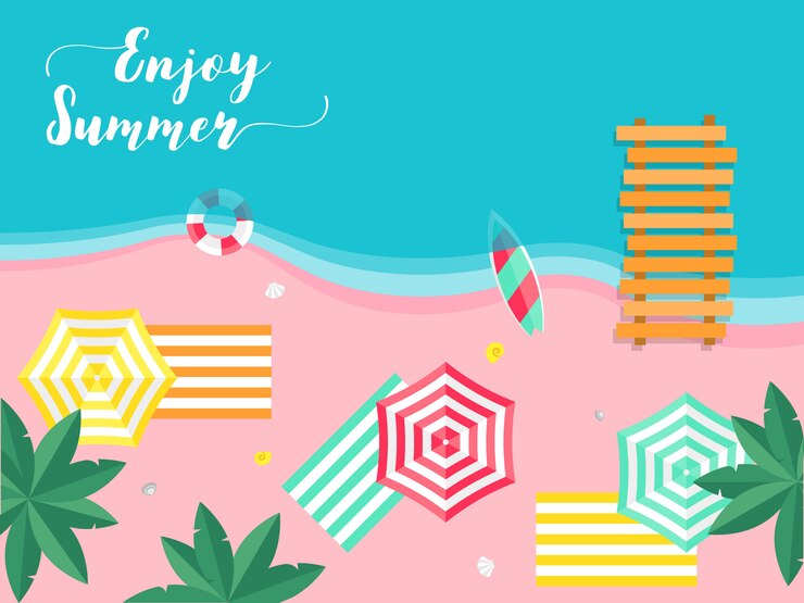Vector zomervakantie, zomer strand illustratie