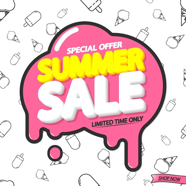 Zomerverkoop poster ontwerp sjabloon of banner voor winkel en online winkel vector illustratie