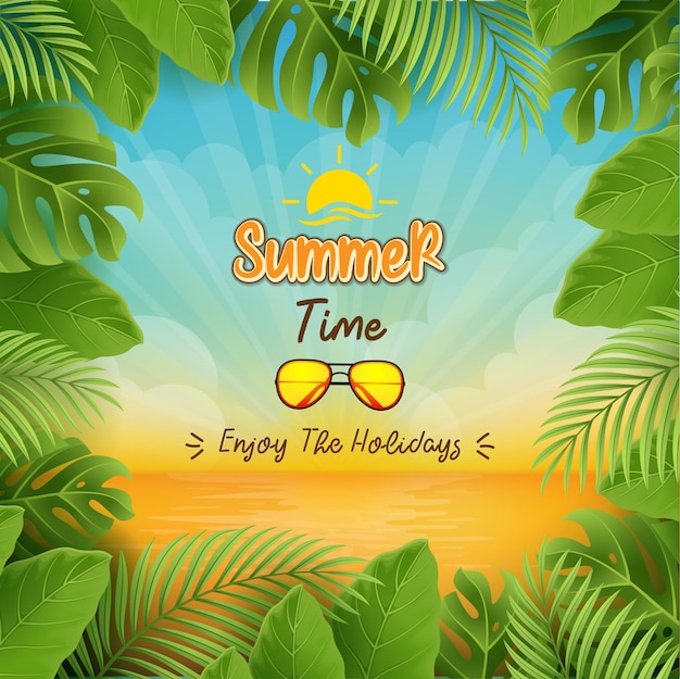 zomerverkoop speciale aanbieding banner met kokospalm
