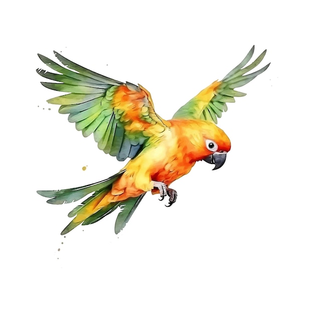 Zon Conure aquarel verf