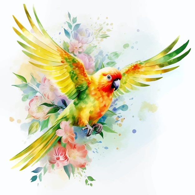 Zon Conure aquarel verf