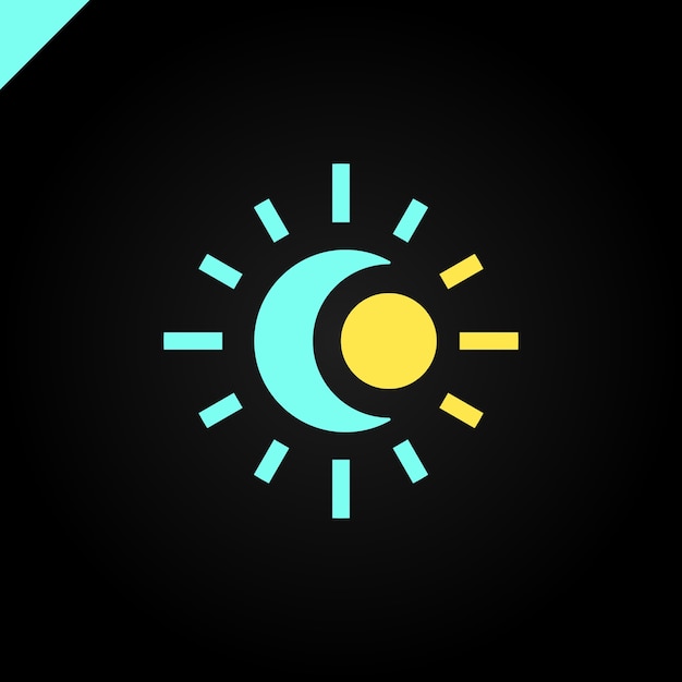 Zon en maan logo. Abstracte illustratie