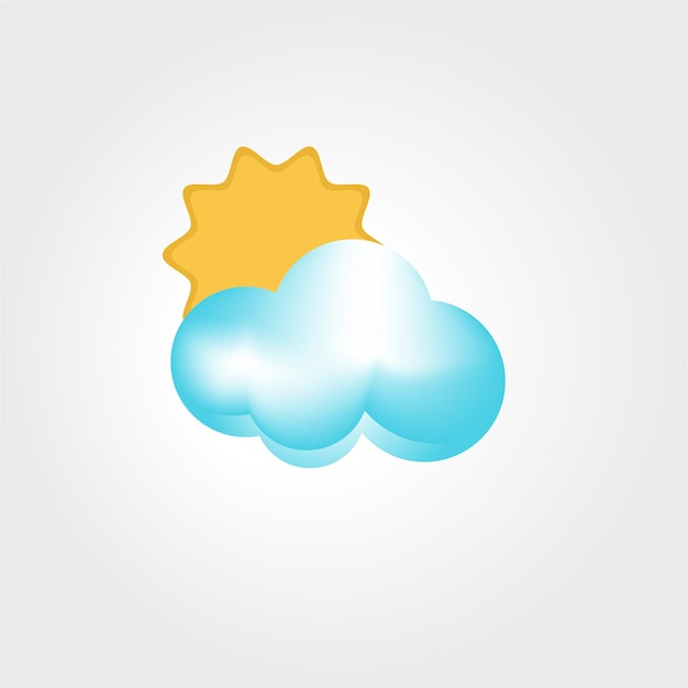 Zon en wolken vector afbeelding