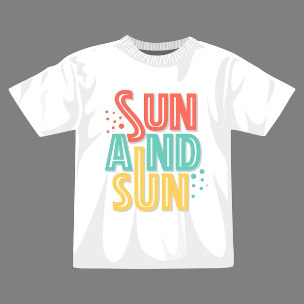 Vector zon en zand t-shirt ontwerp