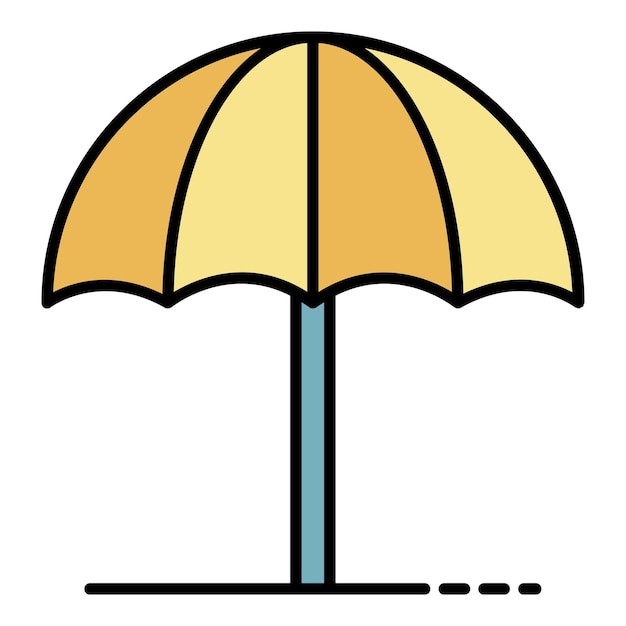 Zon parasol pictogram Overzicht zon parasol vector pictogram kleur plat geïsoleerd