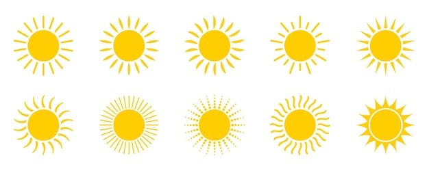 Zon pictogramserie. vector illustratie