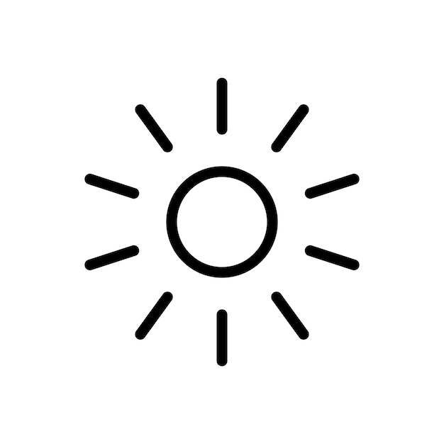 Zon vector grens icoon weer zon icoon omtrek vector elementen geïsoleerd op witte achtergrond
