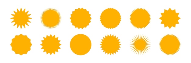Zon vector iconen Zonnestralen geel