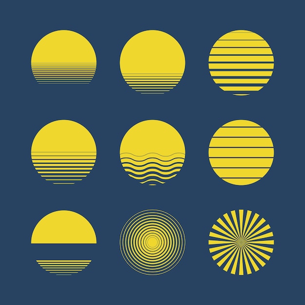 Zon Vormen Vector Set