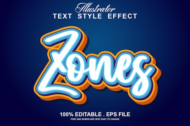 Zones text effect editable