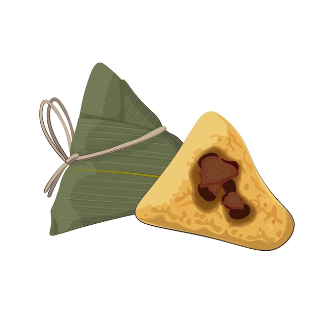 Vettore logo dell'illustrazione zongzi o bakcang vector