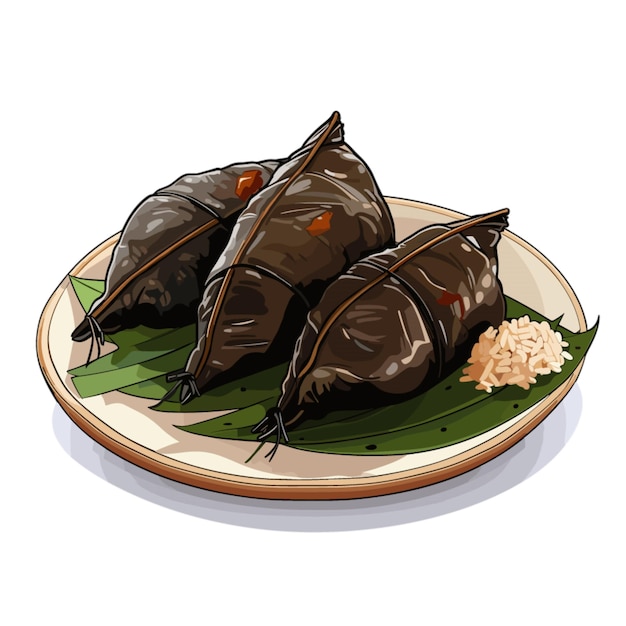 Zongzi-vector op witte achtergrond