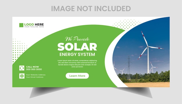 Vector zonne-energie facebook cover of sociale media omslagbannermalplaatje