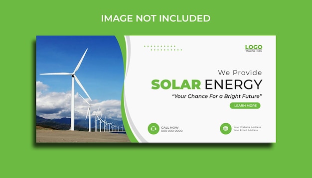 Vector zonne-energie facebook-omslag of sociale media-omslagsjabloon