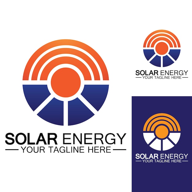 Zonne-energie Logo Design Vector Template