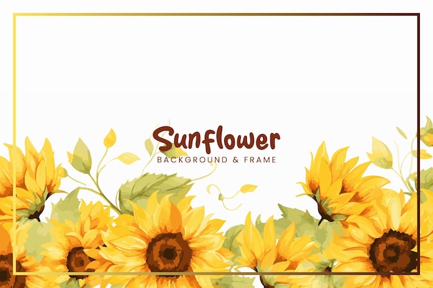 Zonnebloem bloem rand frame vector achtergrond