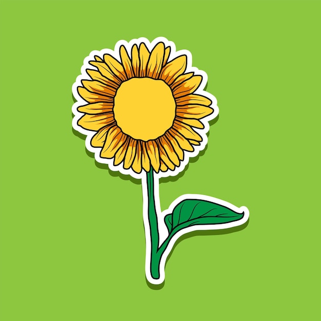 Vector zonnebloem bloem sticker